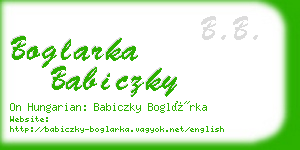boglarka babiczky business card